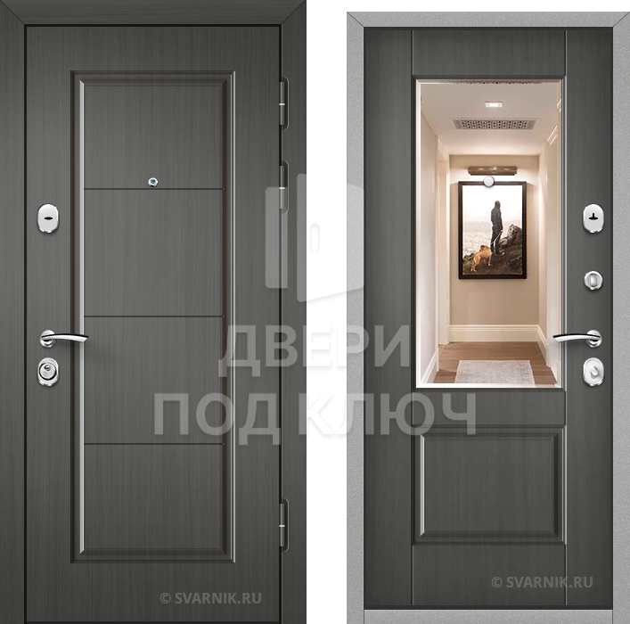 Входная дверь с зеркалом в офис ДПК-10420
