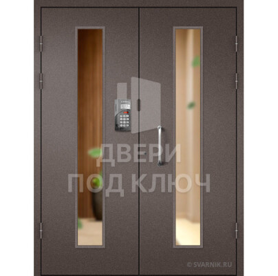 Тамбурная двустворчатая дверь с окном ДПК-13709